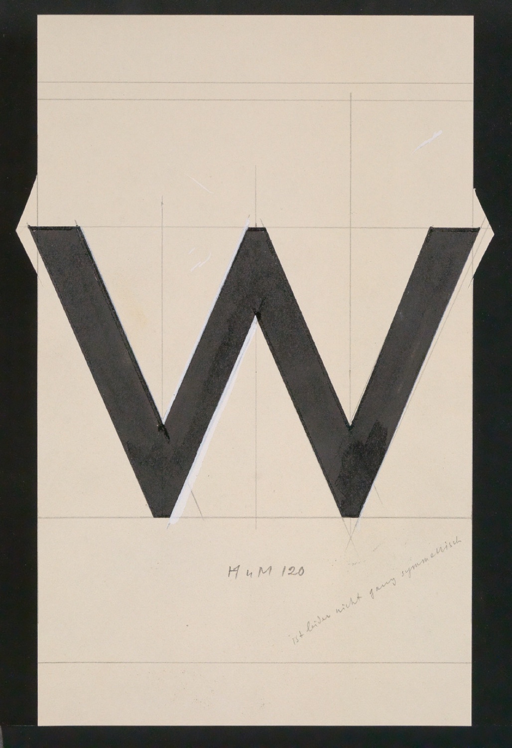 Mappe mit Entwurfszeichnungen Uhertype Halbfette Standard-Grotesk Kapitälchen — Blatt 7