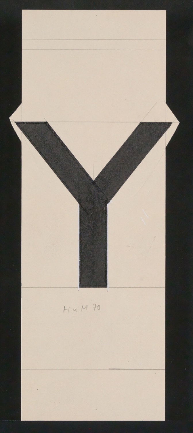 Mappe mit Entwurfszeichnungen Uhertype Halbfette Standard-Grotesk Kapitälchen — Blatt 11