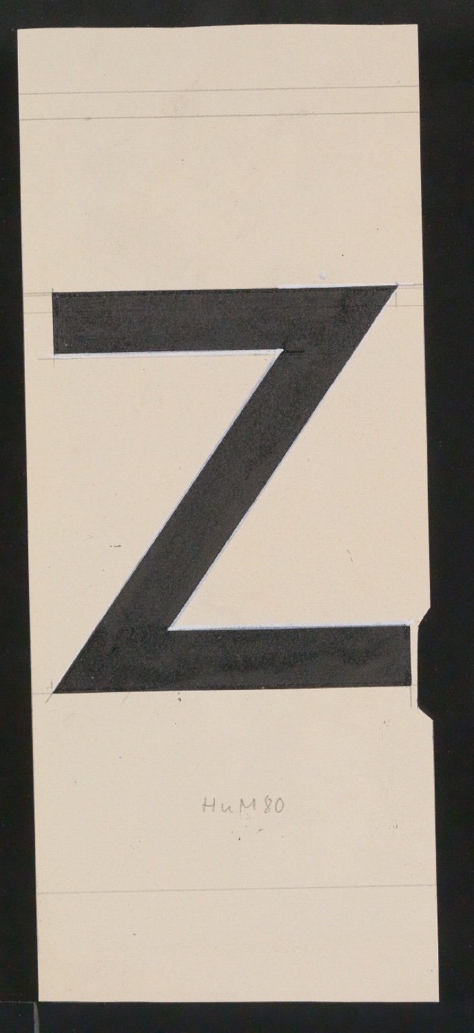 Mappe mit Entwurfszeichnungen Uhertype Halbfette Standard-Grotesk Kapitälchen — Blatt 19