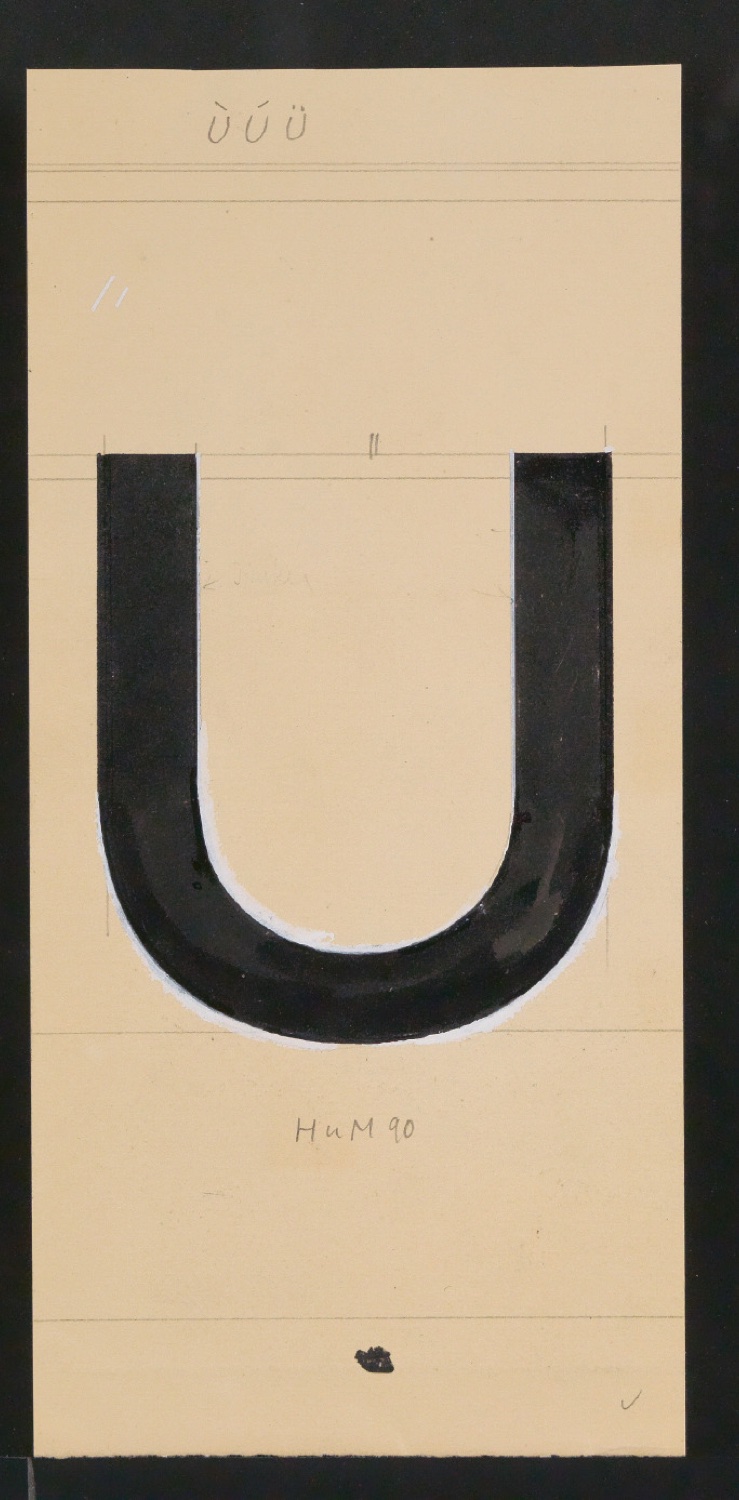 Mappe mit Entwurfszeichnungen Uhertype Halbfette Standard-Grotesk Kapitälchen — Blatt 27