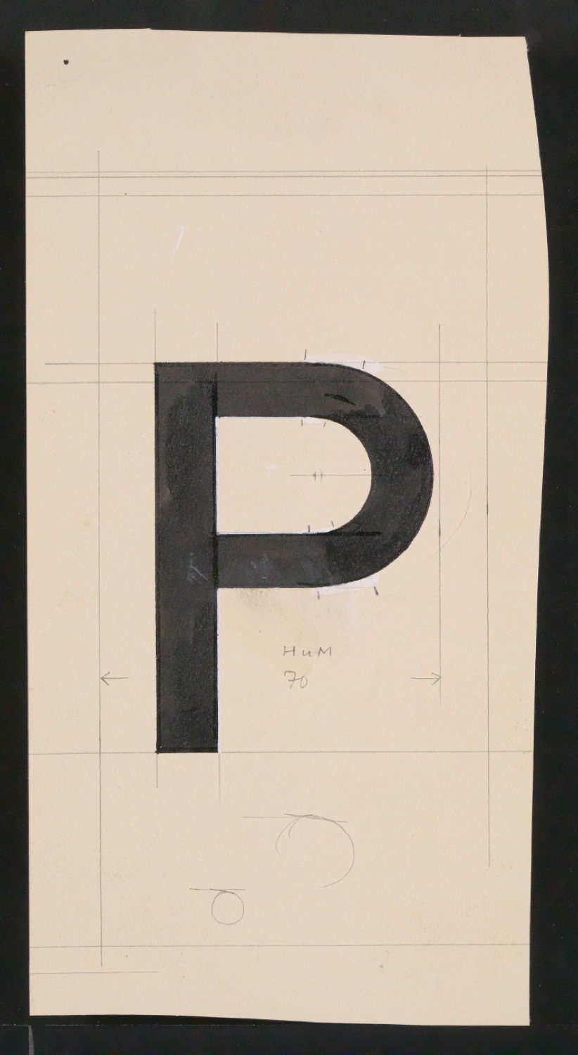 Mappe mit Entwurfszeichnungen Uhertype Halbfette Standard-Grotesk Kapitälchen — Blatt 29