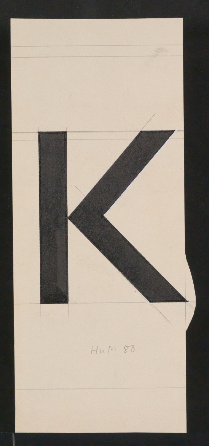 Mappe mit Entwurfszeichnungen Uhertype Halbfette Standard-Grotesk Kapitälchen — Blatt 31