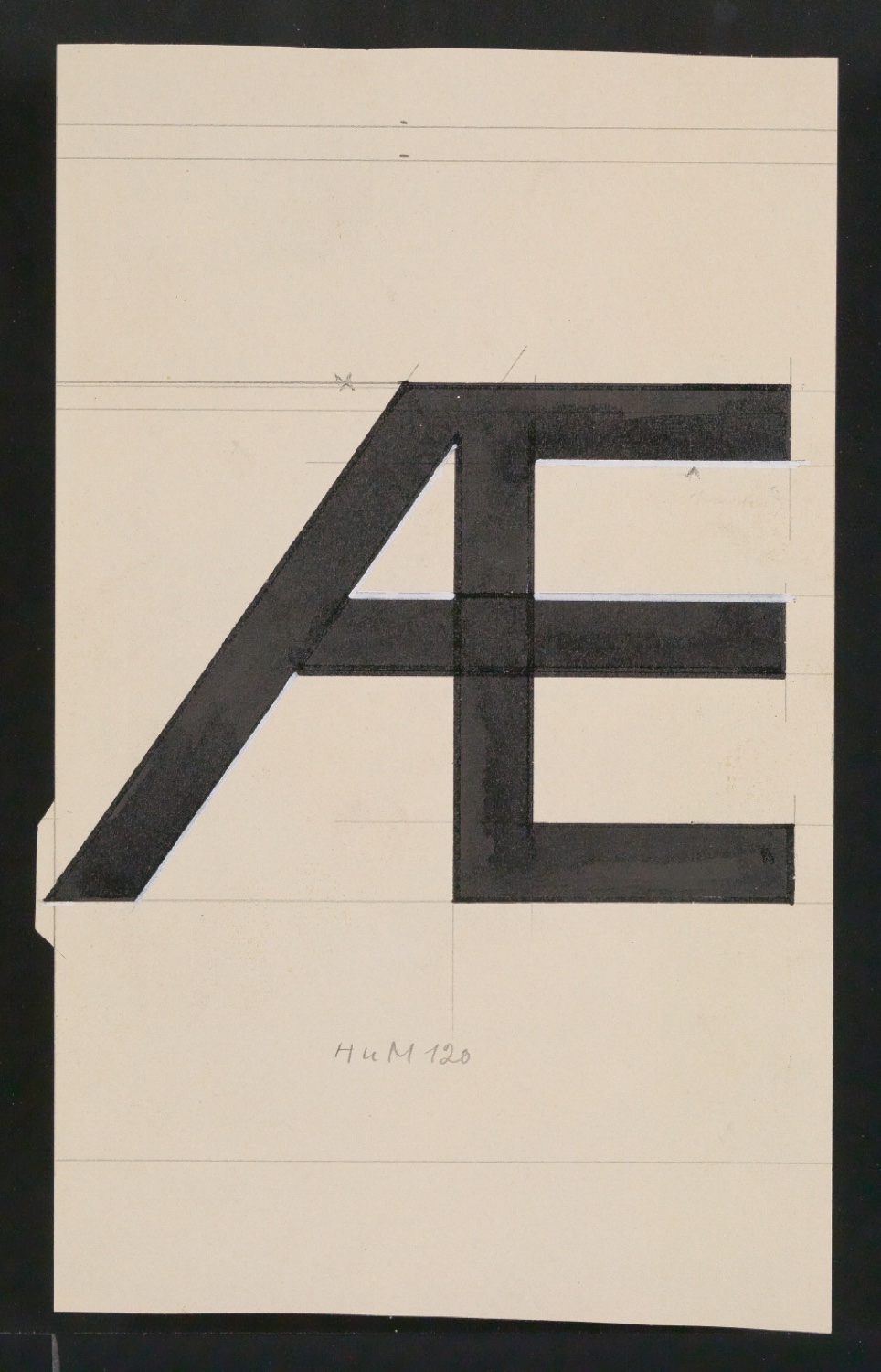 Mappe mit Entwurfszeichnungen Uhertype Halbfette Standard-Grotesk Kapitälchen — Blatt 43