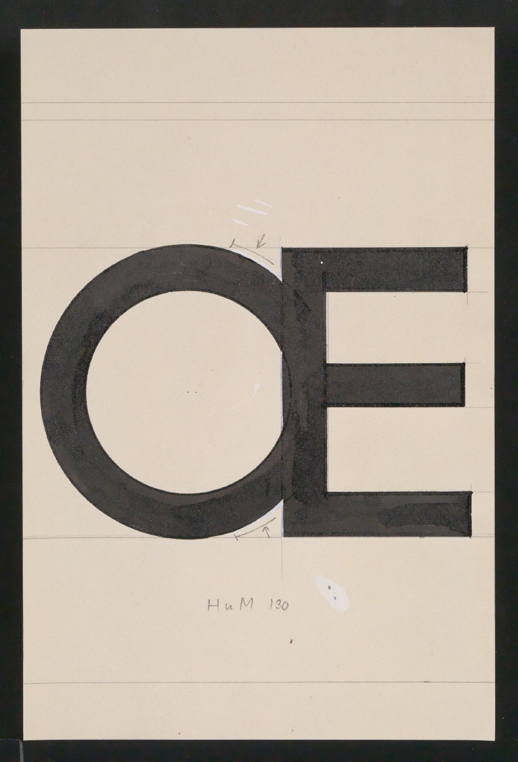 Mappe mit Entwurfszeichnungen Uhertype Halbfette Standard-Grotesk Kapitälchen — Blatt 45