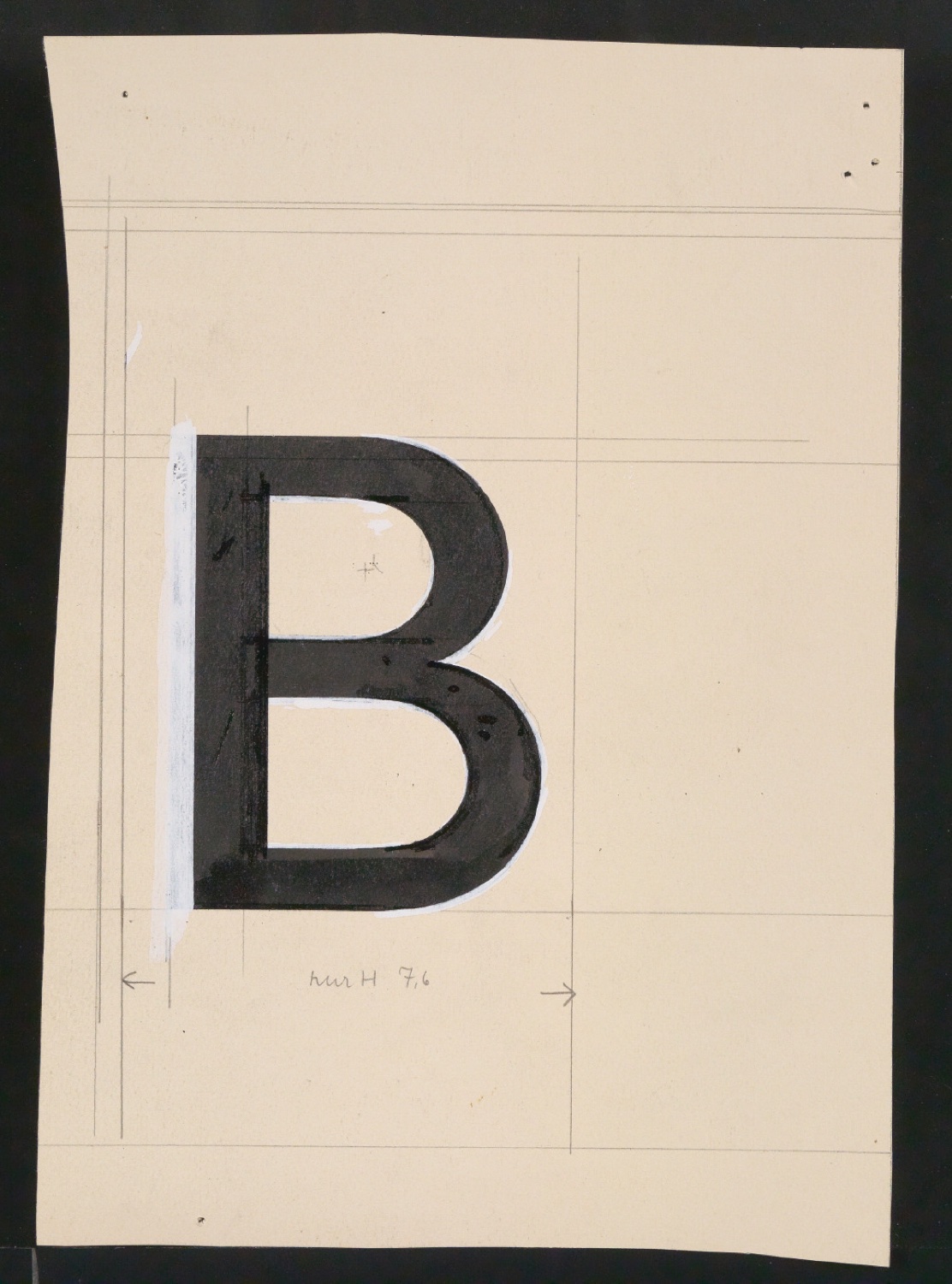 Mappe mit Entwurfszeichnungen Uhertype Halbfette Standard-Grotesk Kapitälchen — Blatt 55