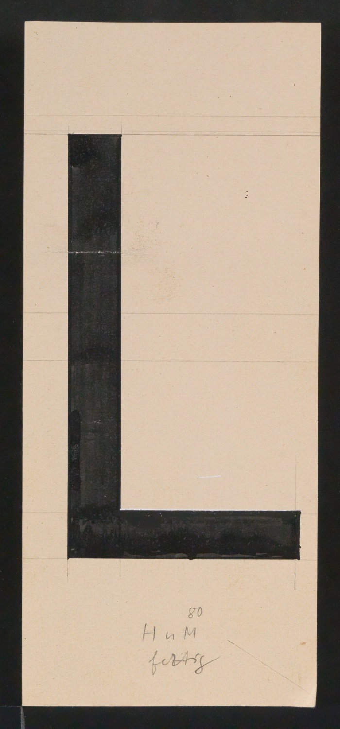 Mappe mit Entwurfszeichnungen Uhertype Halbfette Standard-Grotesk Versalien — Blatt 7