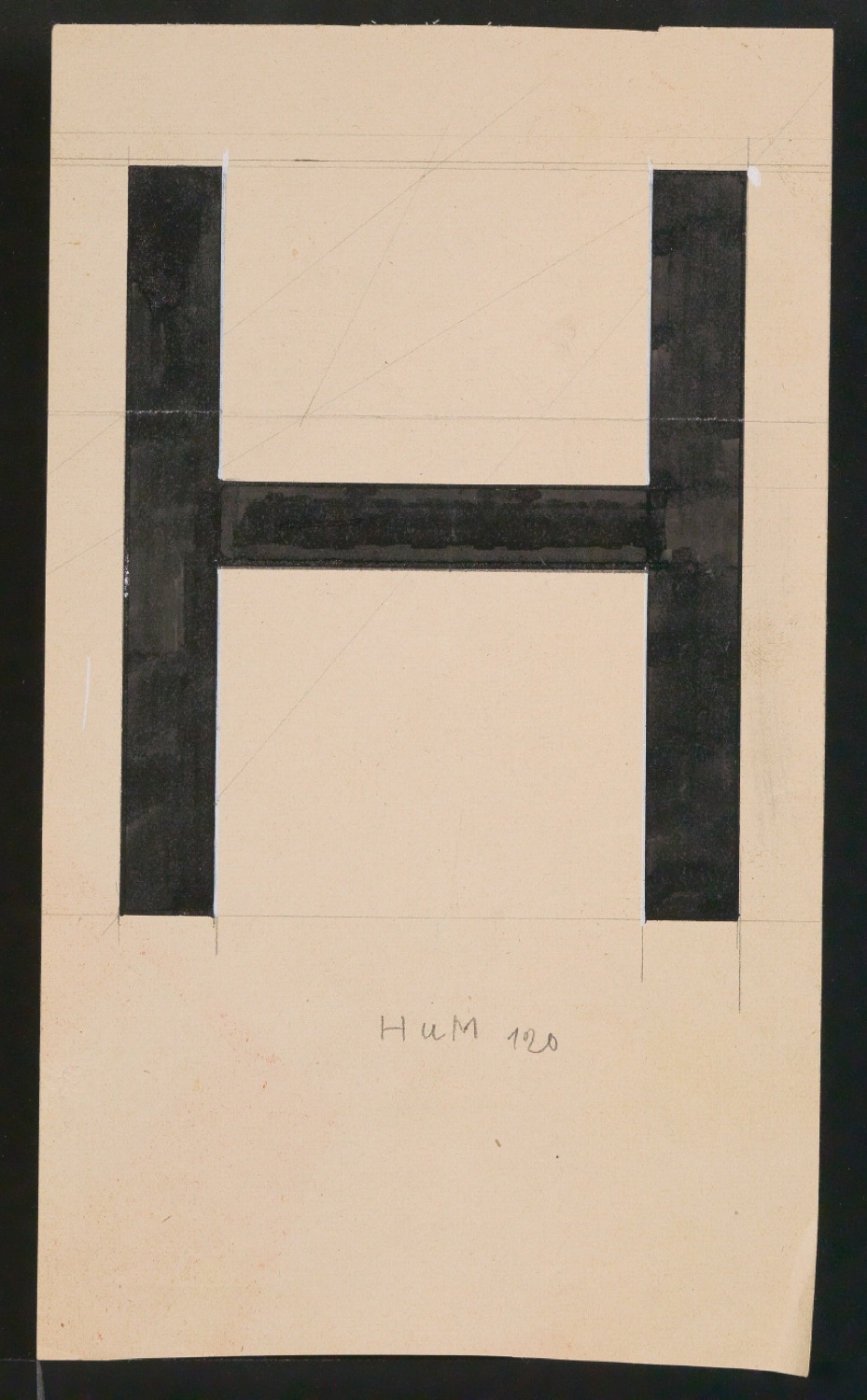 Mappe mit Entwurfszeichnungen Uhertype Halbfette Standard-Grotesk Versalien — Blatt 9