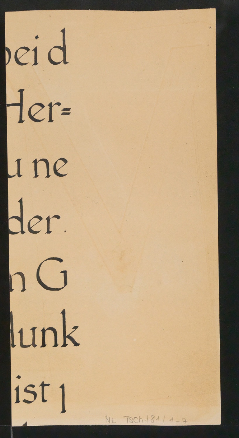 Mappe mit Entwurfszeichnungen Uhertype Halbfette Standard-Grotesk Versalien — Blatt 14
