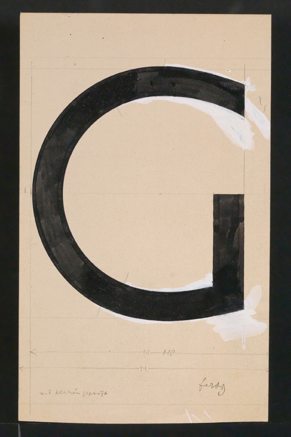 Mappe mit Entwurfszeichnungen Uhertype Halbfette Standard-Grotesk Versalien — Blatt 39
