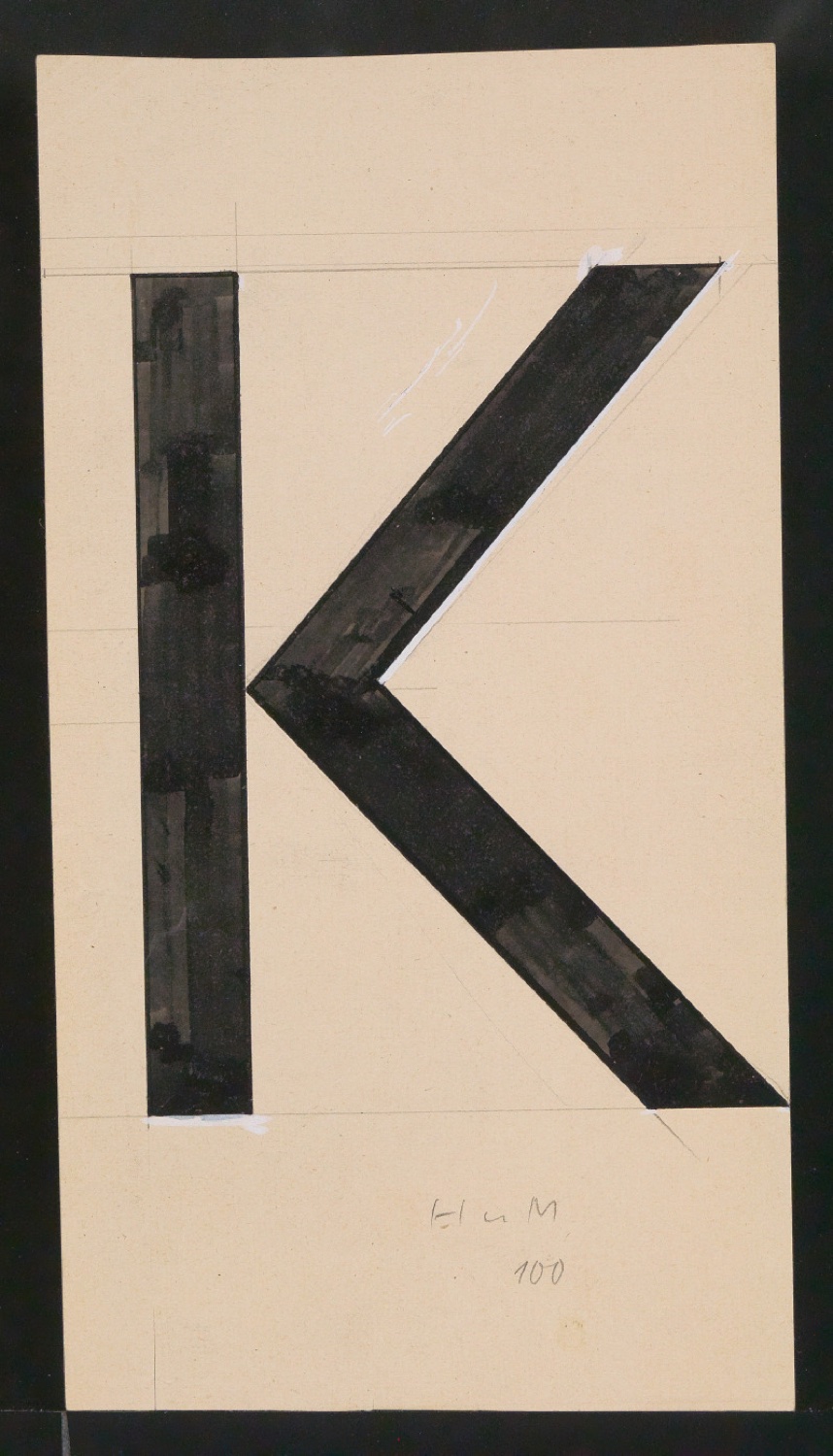 Mappe mit Entwurfszeichnungen Uhertype Halbfette Standard-Grotesk Versalien — Blatt 47
