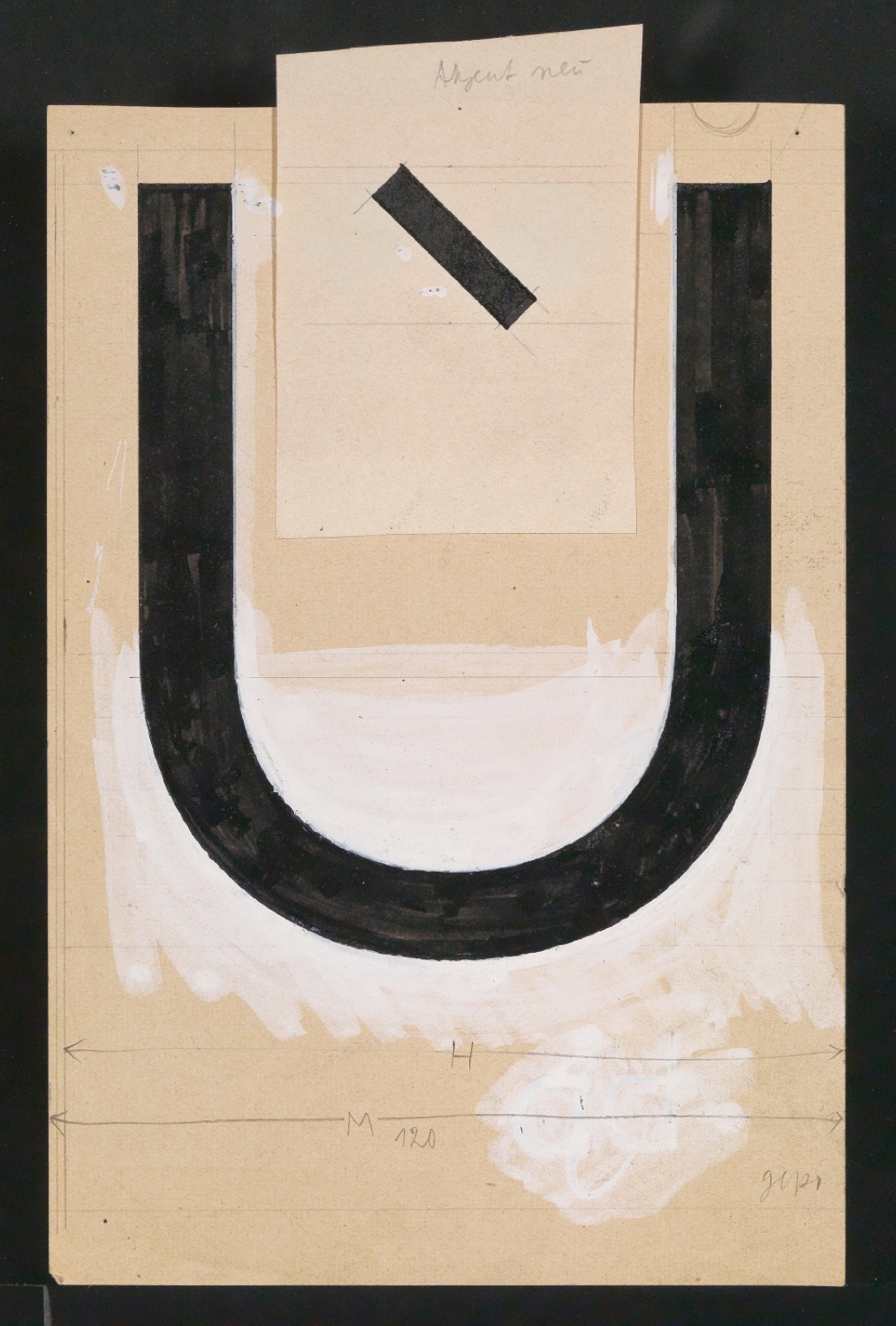 Mappe mit Entwurfszeichnungen Uhertype Halbfette Standard-Grotesk Versalien — Blatt 51