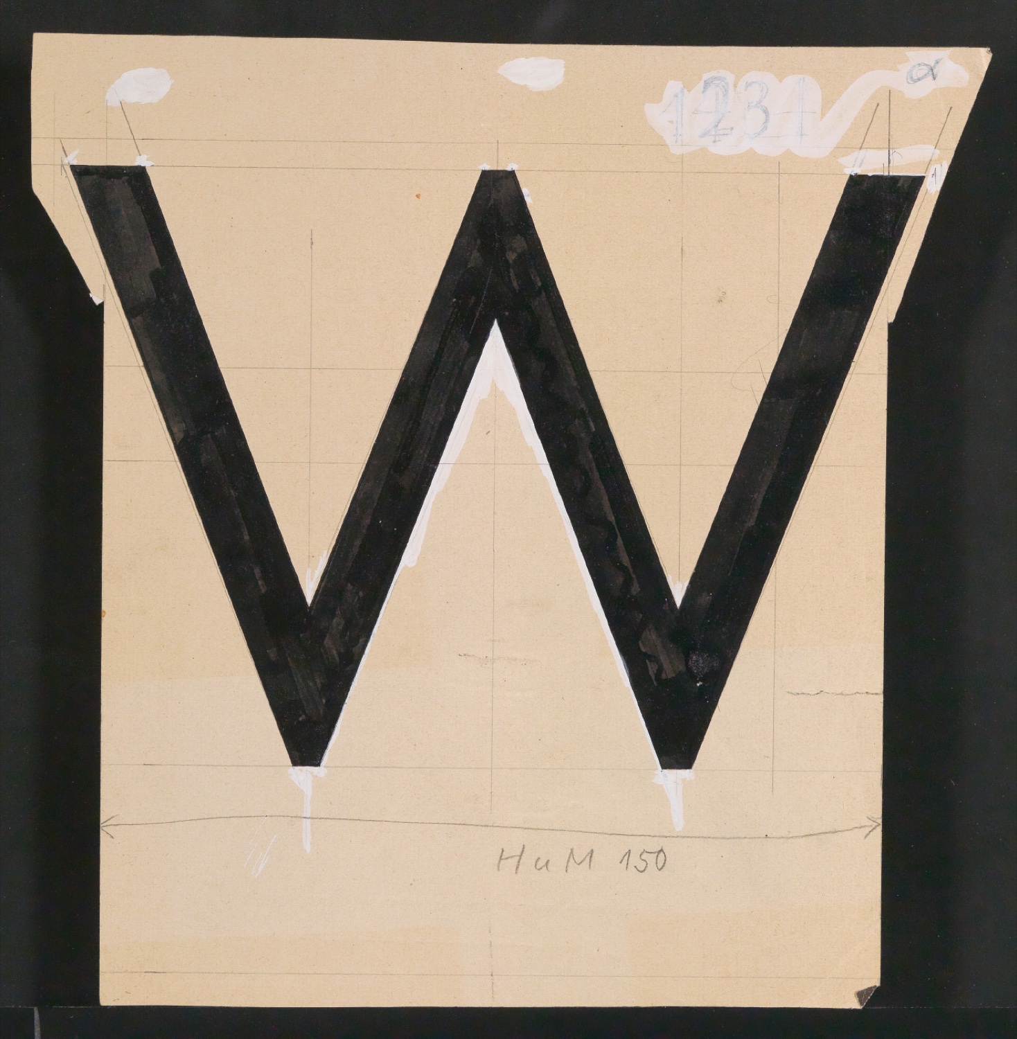 Mappe mit Entwurfszeichnungen Uhertype Halbfette Standard-Grotesk Versalien — Blatt 53