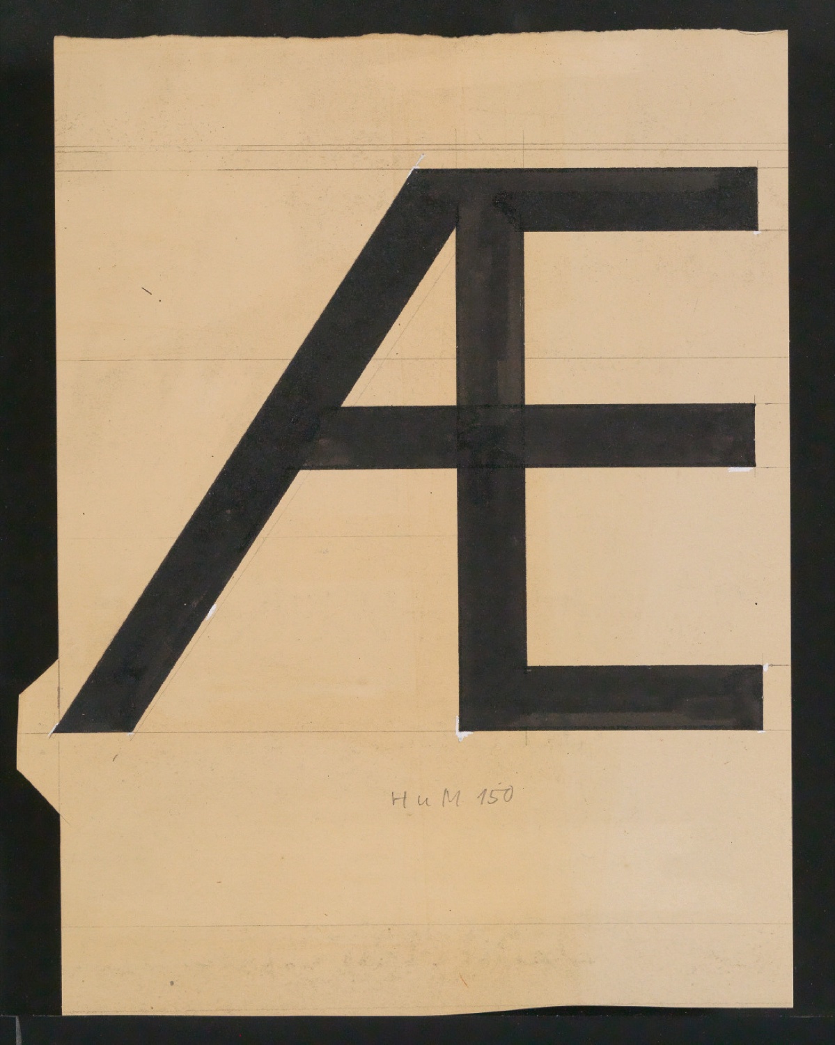 Mappe mit Entwurfszeichnungen Uhertype Halbfette Standard-Grotesk Versalien — Blatt 57