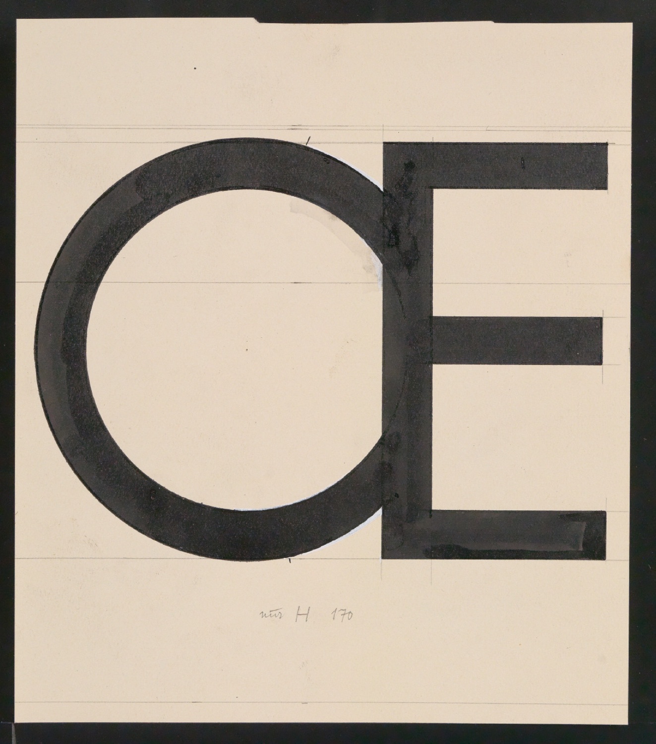 Mappe mit Entwurfszeichnungen Uhertype Halbfette Standard-Grotesk Versalien — Blatt 59