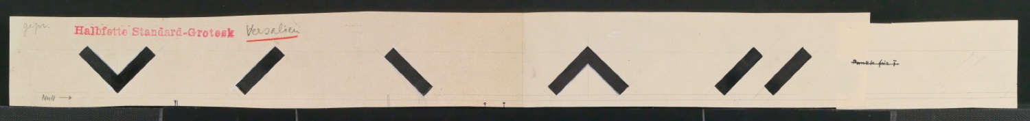 Mappe mit Entwurfszeichnungen Uhertype Halbfette Standard-Grotesk Versalien — Blatt 61