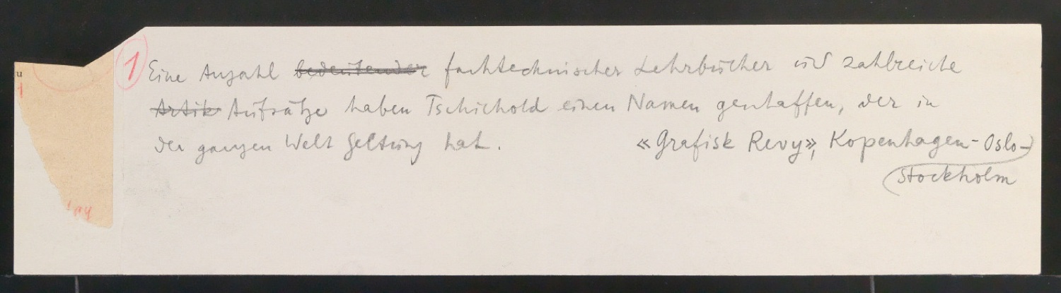 Konvolut Notizen und Zitate zu den Vorzügen der klassischen Typografie — Blatt 3
