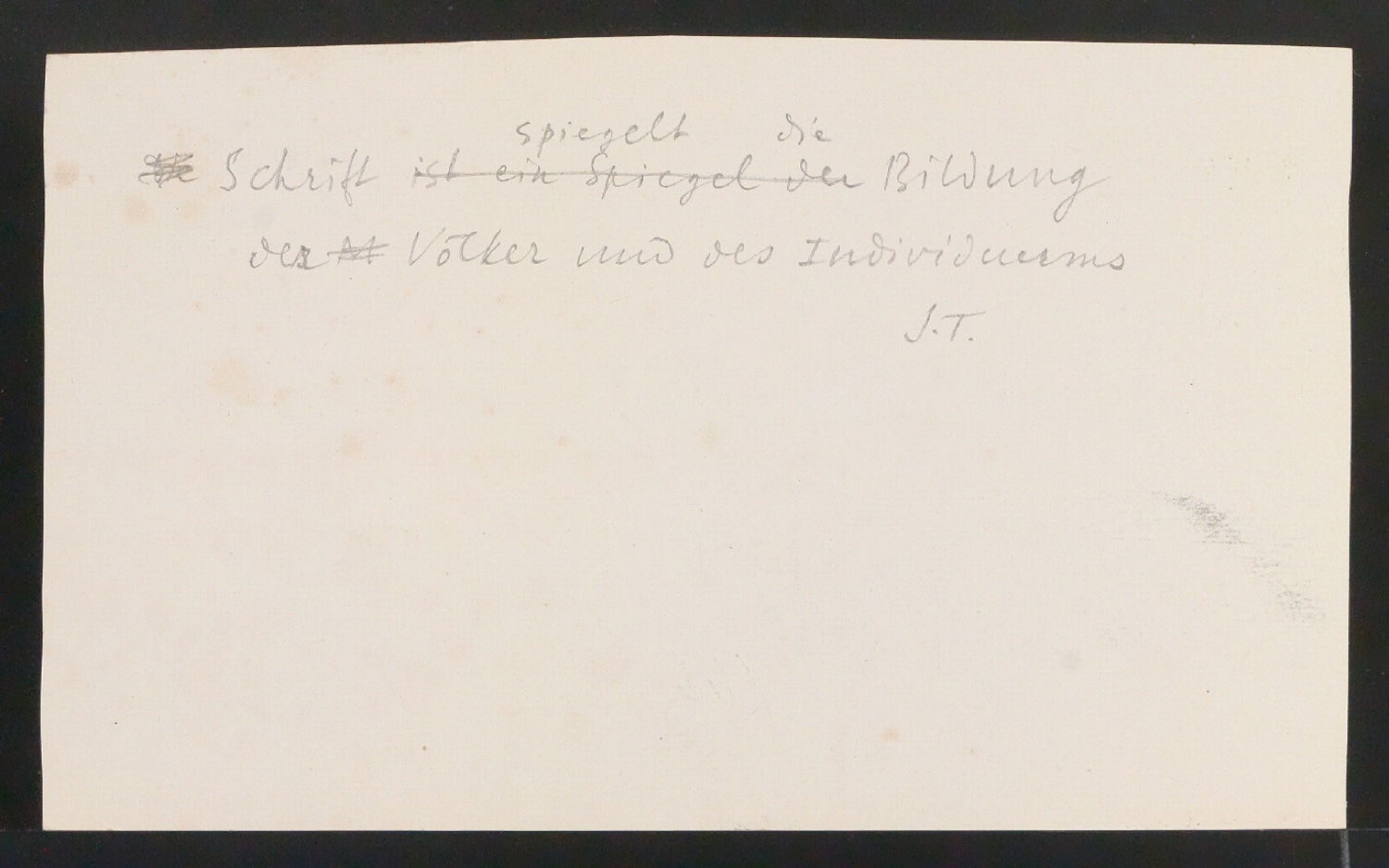 Konvolut Notizen und Zitate zu den Vorzügen der klassischen Typografie — Blatt 11