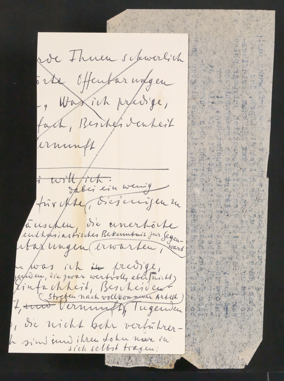 Konvolut Notizen und Zitate zu den Vorzügen der klassischen Typografie — Blatt 25