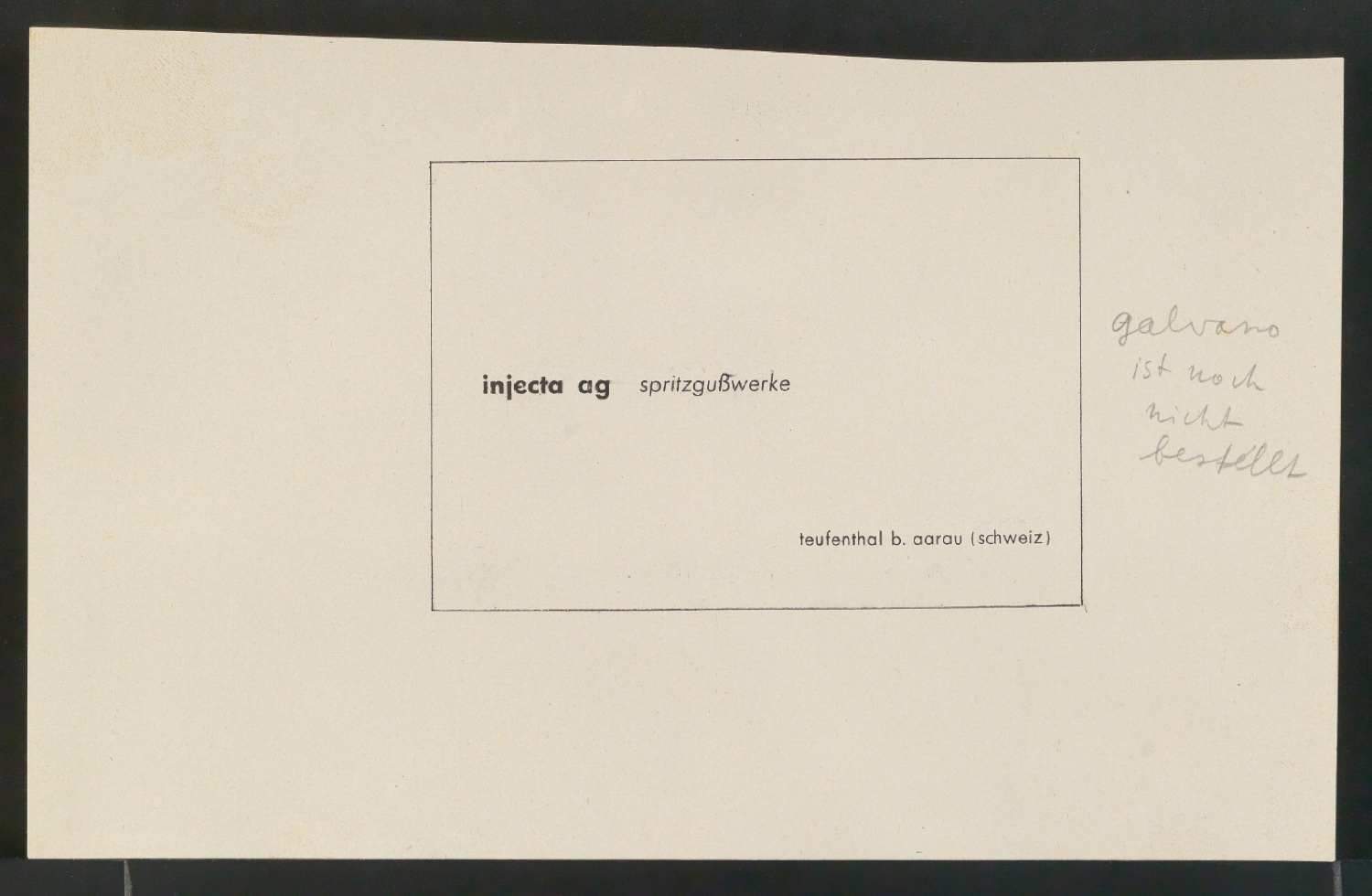Druckvorlage von Illustration Werbeanzeige Injecta AG für Typographische Gestaltung — Blatt 1