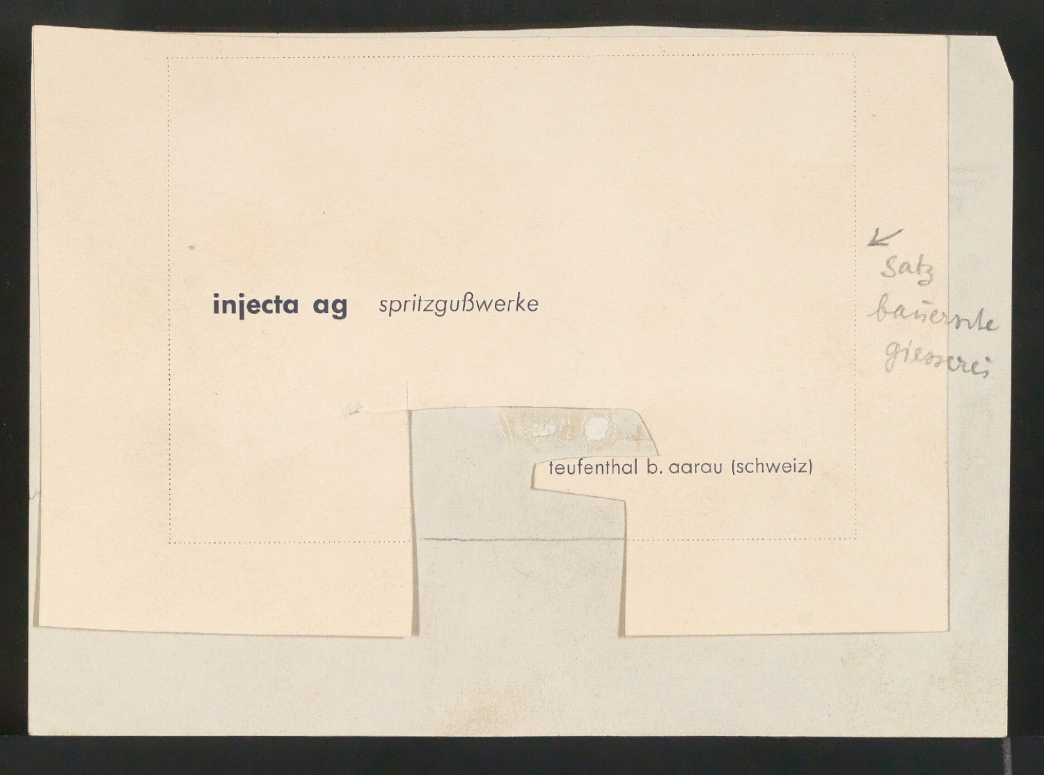 Druckvorlage von Illustration Werbeanzeige Injecta AG für Typographische Gestaltung — Blatt 3