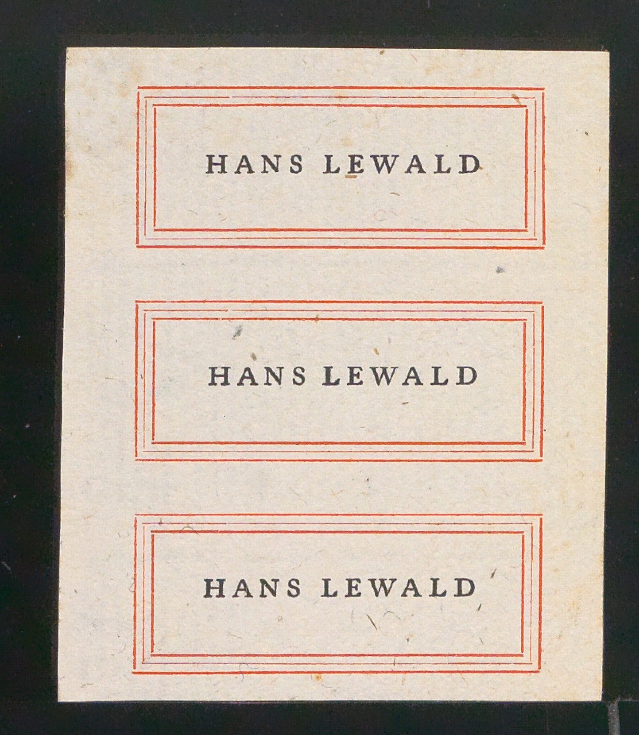 Probedruck von Exlibris für Hans Lewald — Blatt 1