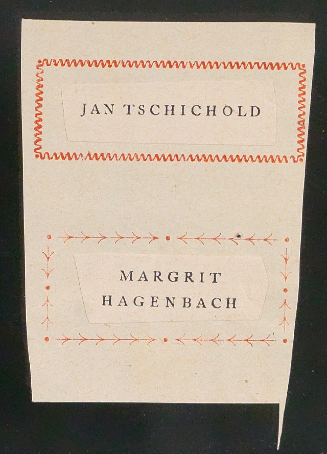 Montierte Probedrucke von Exlibris für Jan Tschichold — Blatt 5
