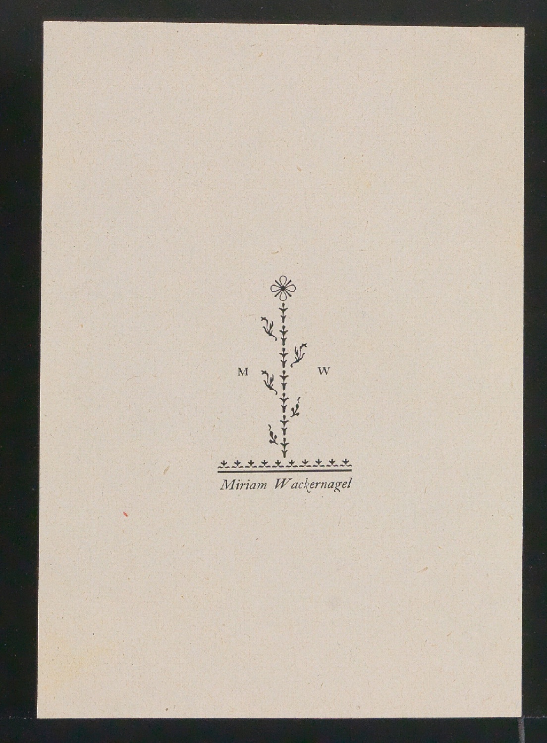 Probedruck von Exlibris für Miriam Wackernagel — Blatt 3