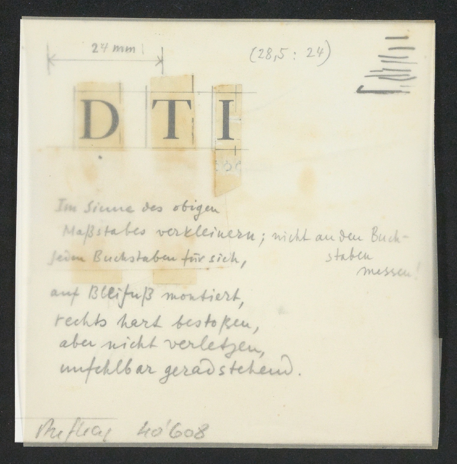 Entwurf für ein Firmenzeichen DTI — Blatt 1