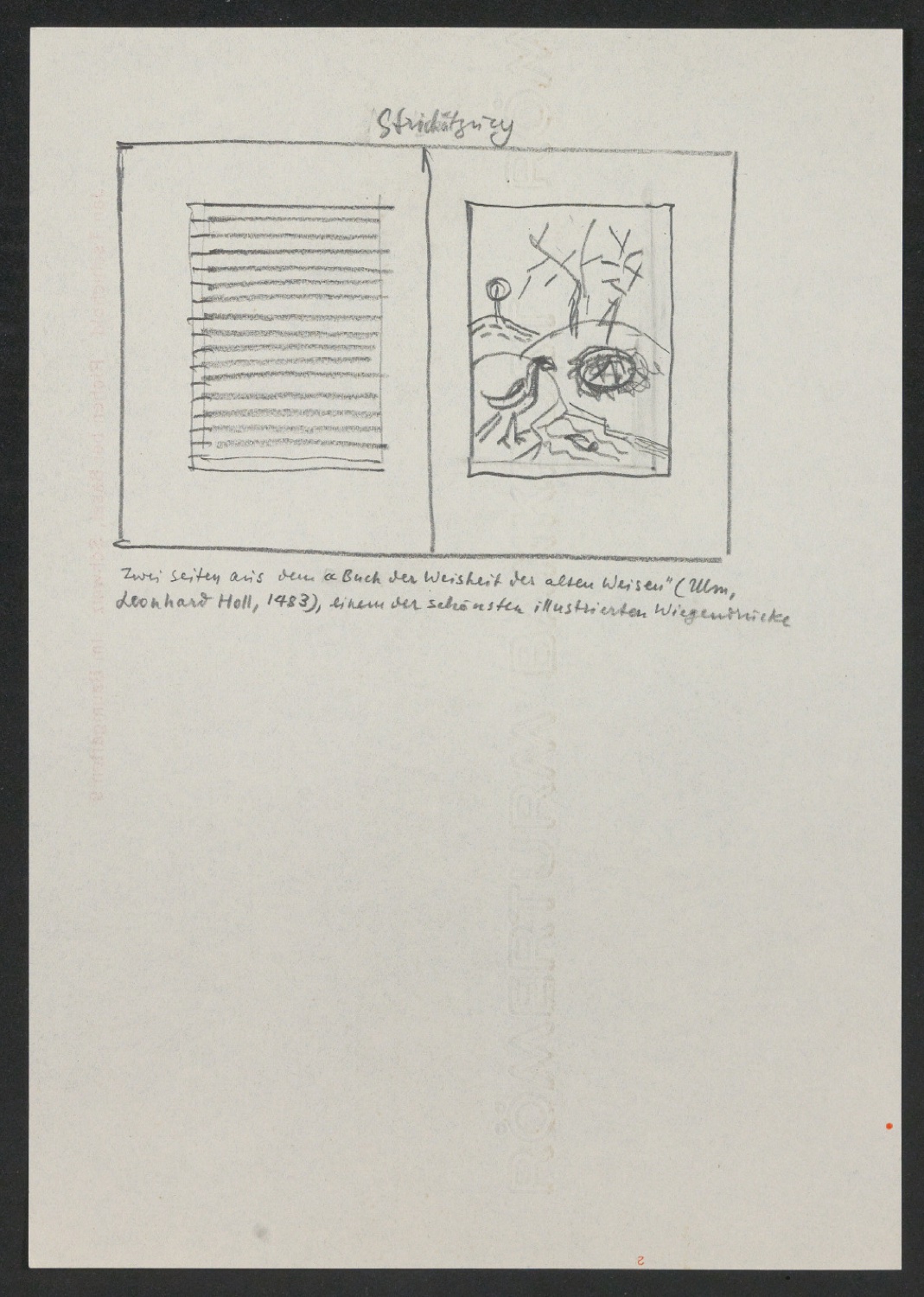 Briefbogen für Jan Tschichold, Im Baumgarten 9, mit rückseitiger Skizze — Blatt 1