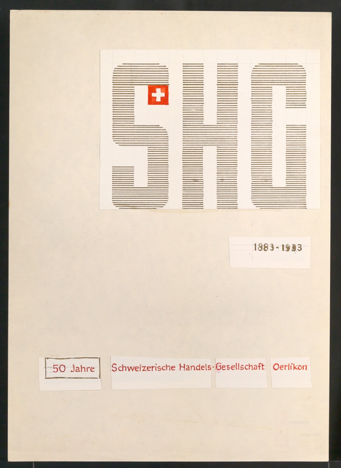 Entwürfe für Reklameblatt 50 Jahre Schweizerische Handelsgesellschaft Oerlikon — Blatt 5