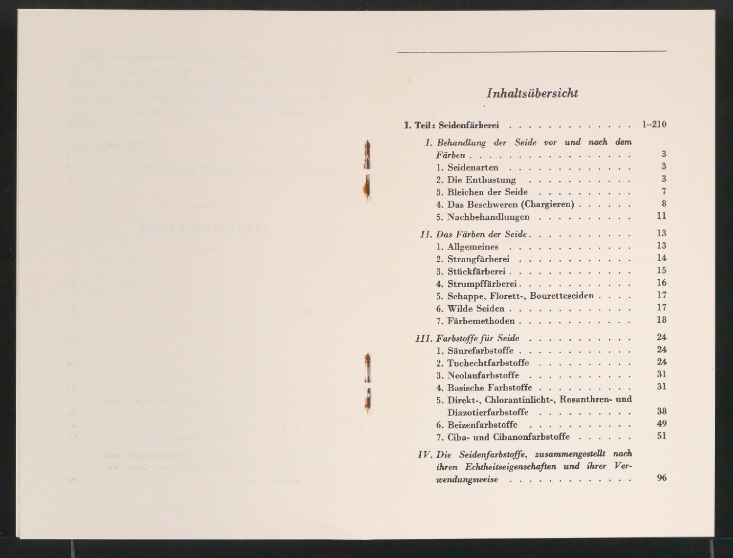 Probedruck von Umschlag und Inhaltsverzeichnis für Die Farbstoffe der Gesellschaft für Chemische Industrie in Basel und deren Anwendung. Dritter Band — Blatt 6