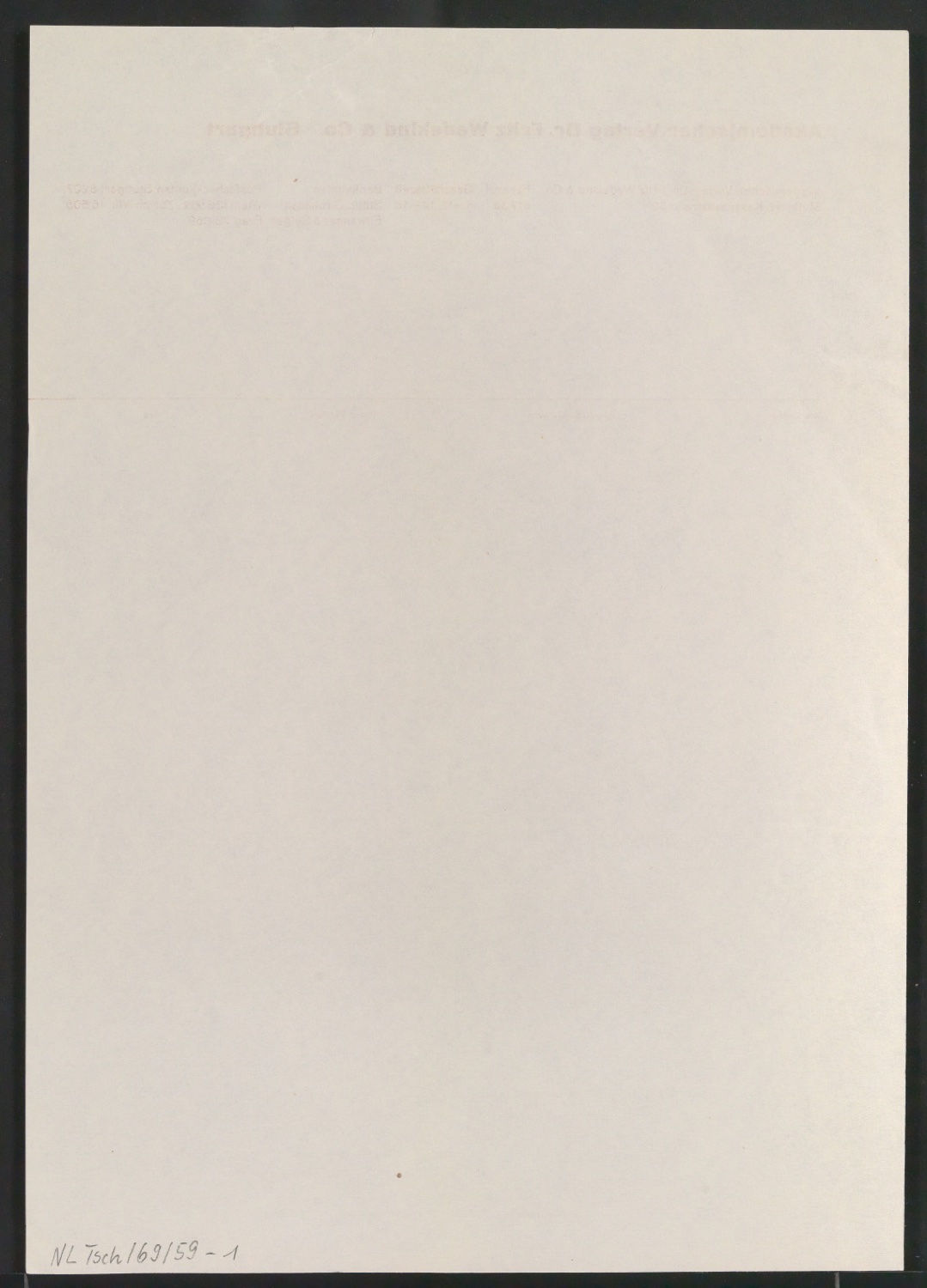 Briefbogen für Akademischer Verlag Dr. Fritz Wedekind & Co — Blatt 2