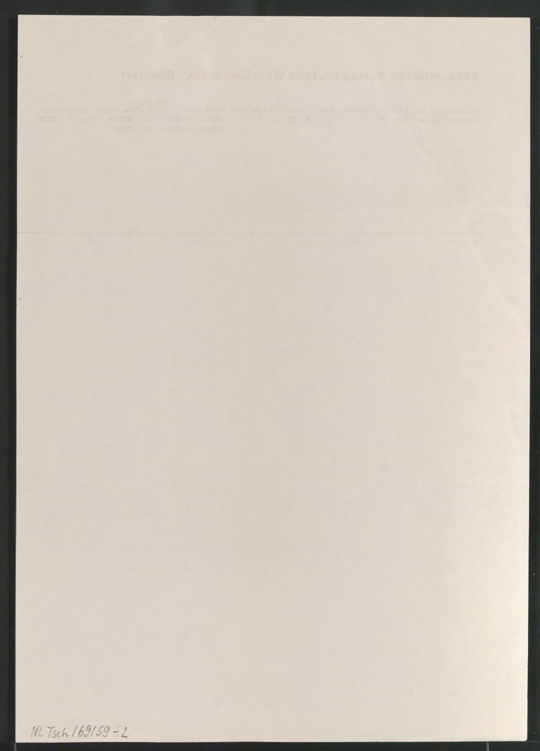 Briefbogen für Akademischer Verlag Dr. Fritz Wedekind & Co — Blatt 4