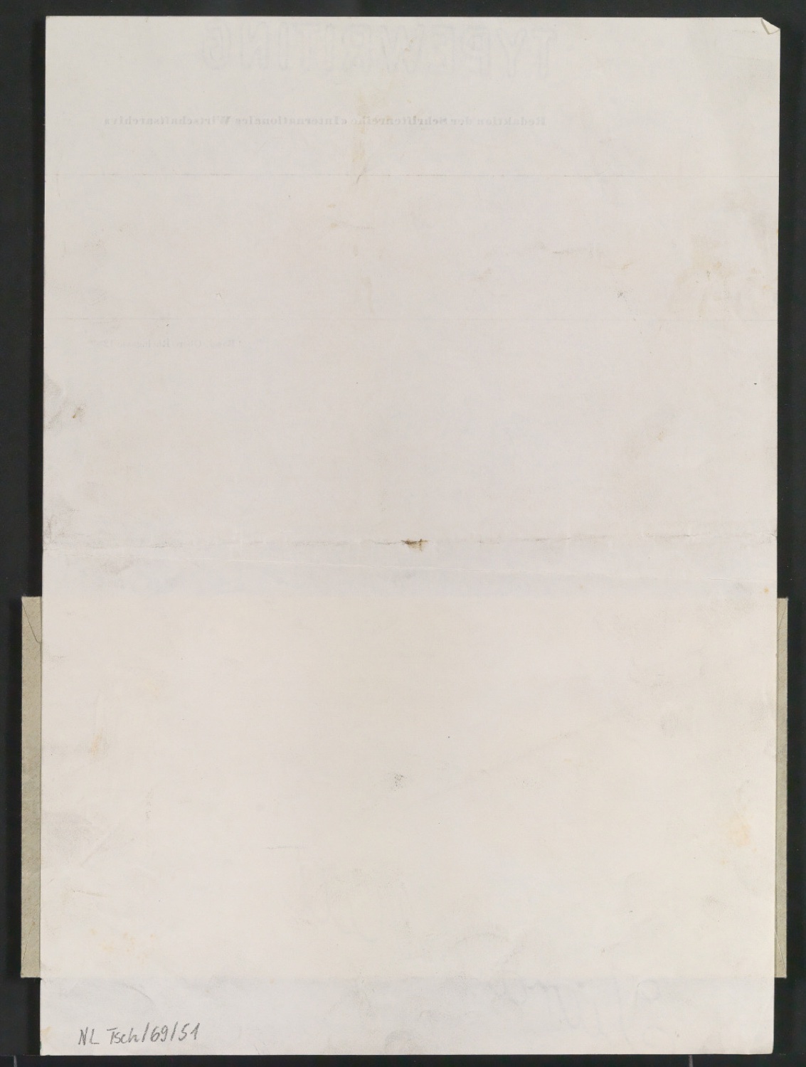 Probedruck von Briefbogen und Entwurf von Briefumschlag für Redaktion der Schriftenreihe "Internationales Wirtschaftsarchiv" — Blatt 2