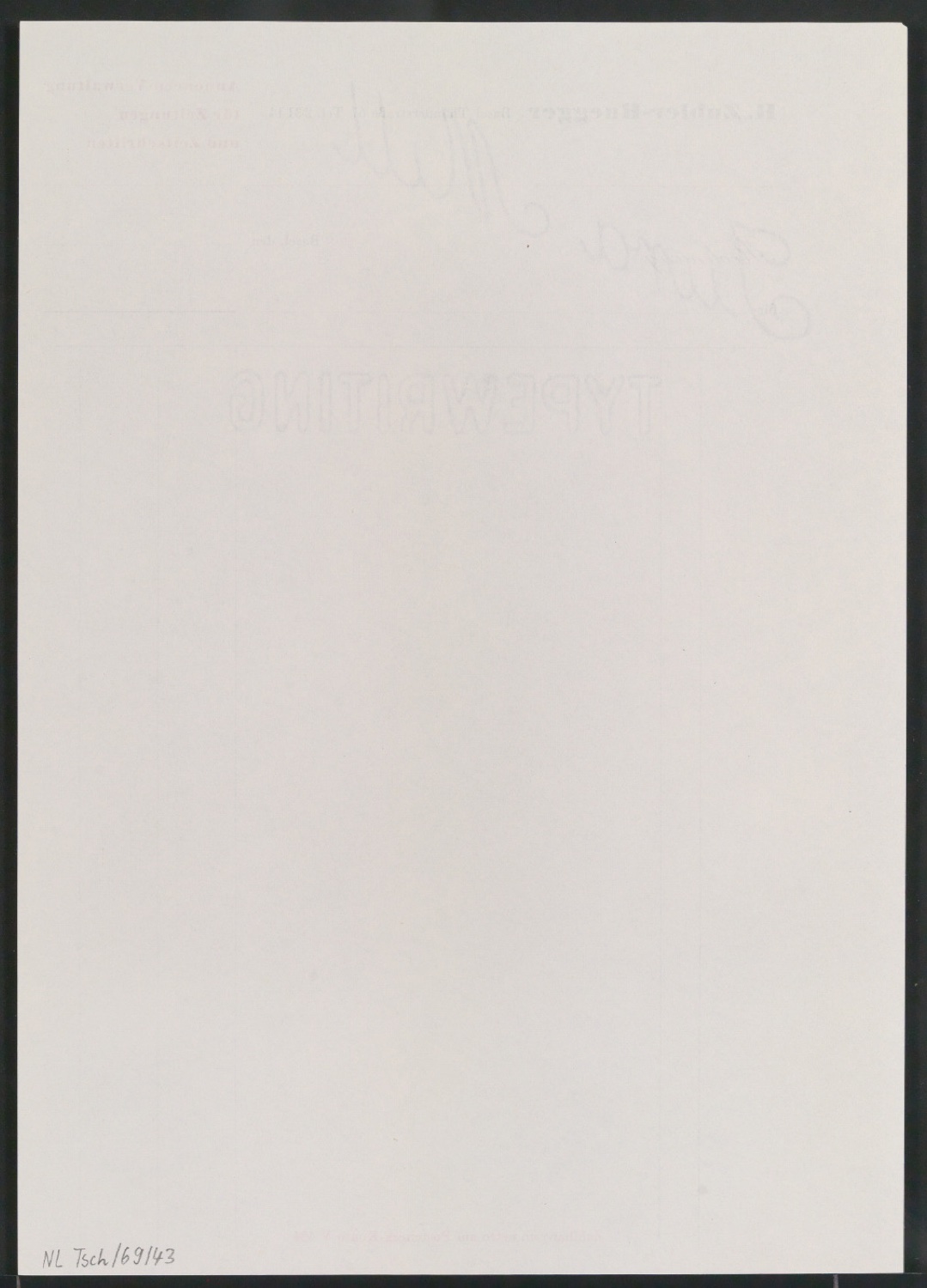 Rechnungsvordruck für Firma H. Zubler-Ruegger — Blatt 2