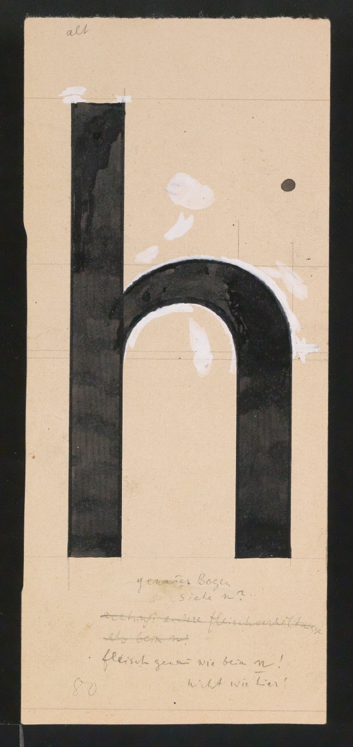 Mappe mit Entwurfszeichnungen Uhertype Halbfette Standard-Grotesk — Blatt 7