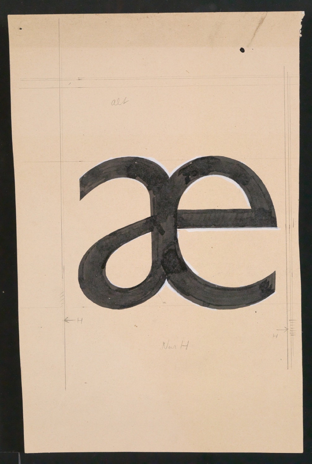 Mappe mit Entwurfszeichnungen Uhertype Halbfette Standard-Grotesk — Blatt 25