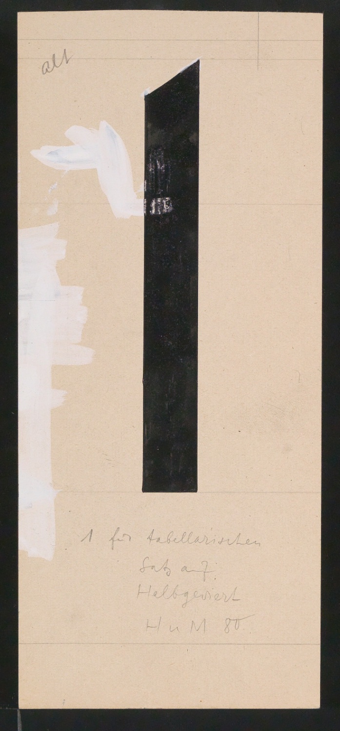 Mappe mit Entwurfszeichnungen Uhertype Halbfette Standard-Grotesk — Blatt 67