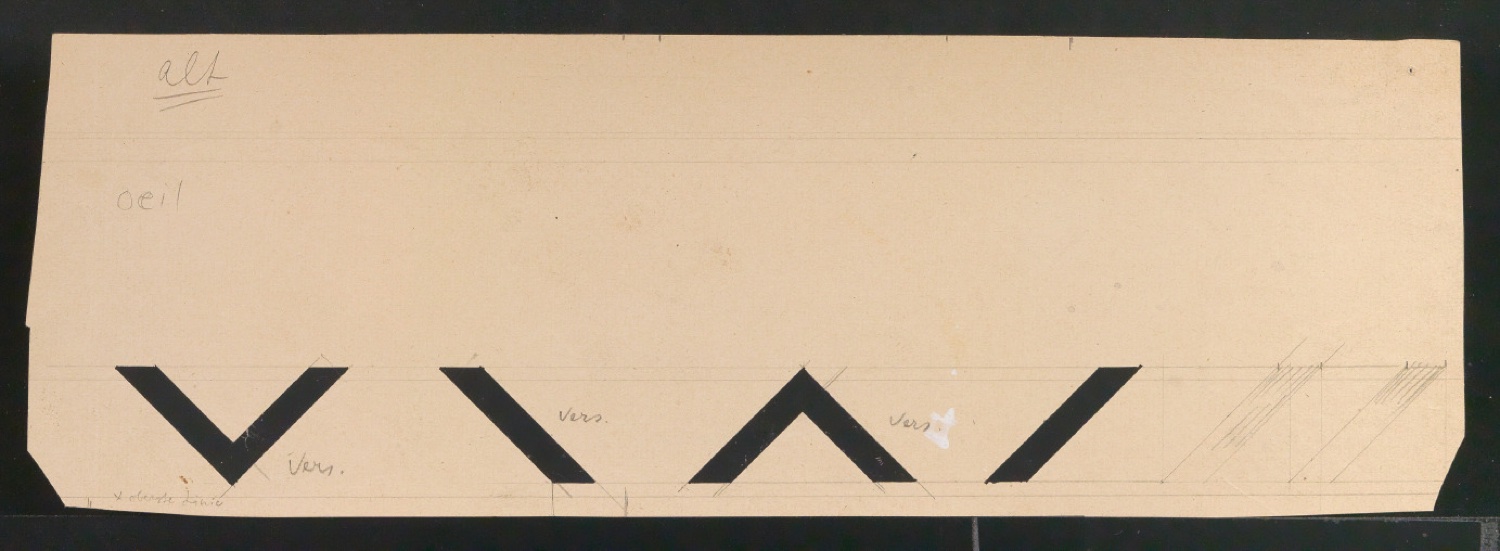 Mappe mit Entwurfszeichnungen Uhertype Halbfette Standard-Grotesk — Blatt 85