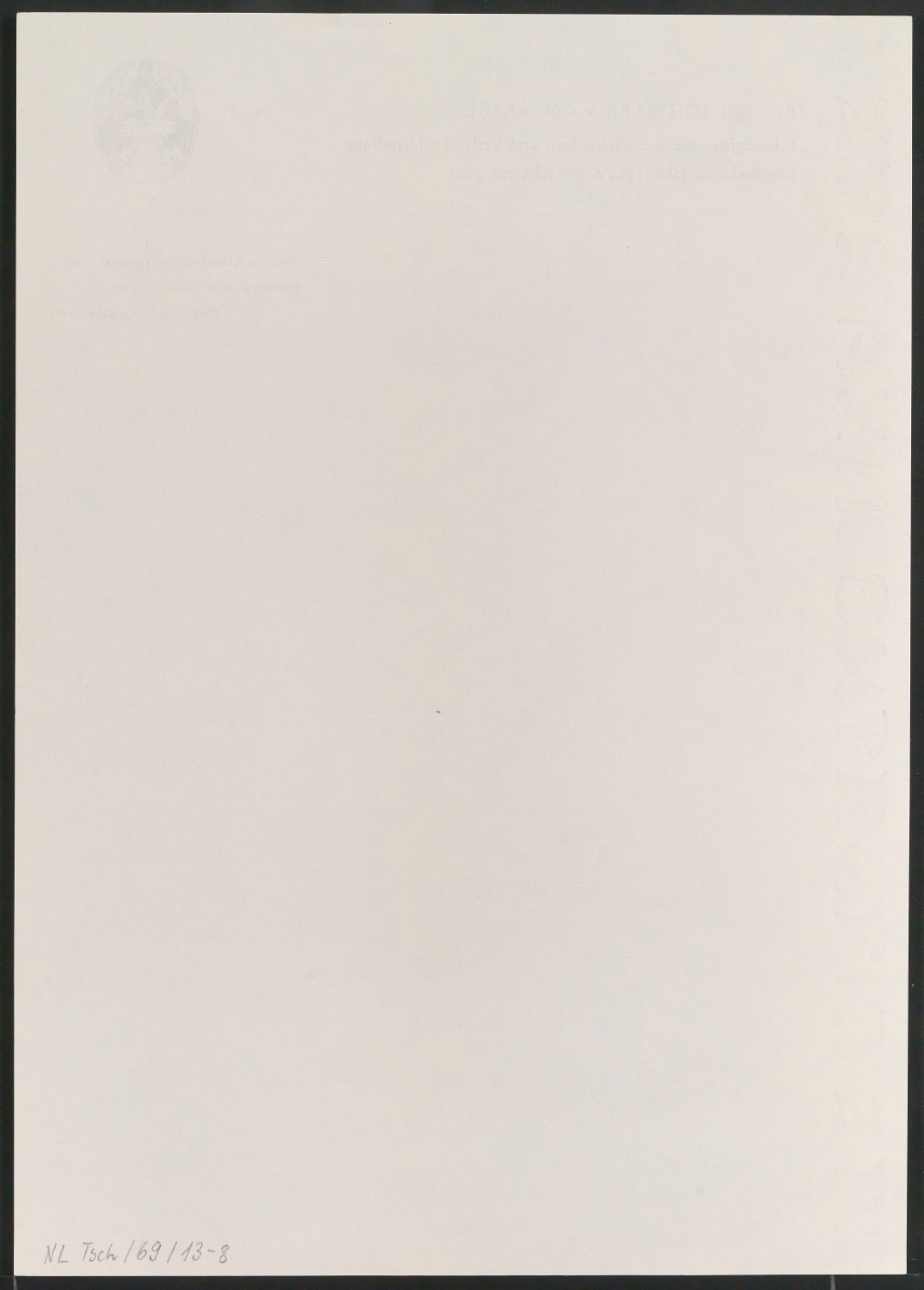 Briefbögen und Briefumschläge für Benno Schwabe & Co — Blatt 12