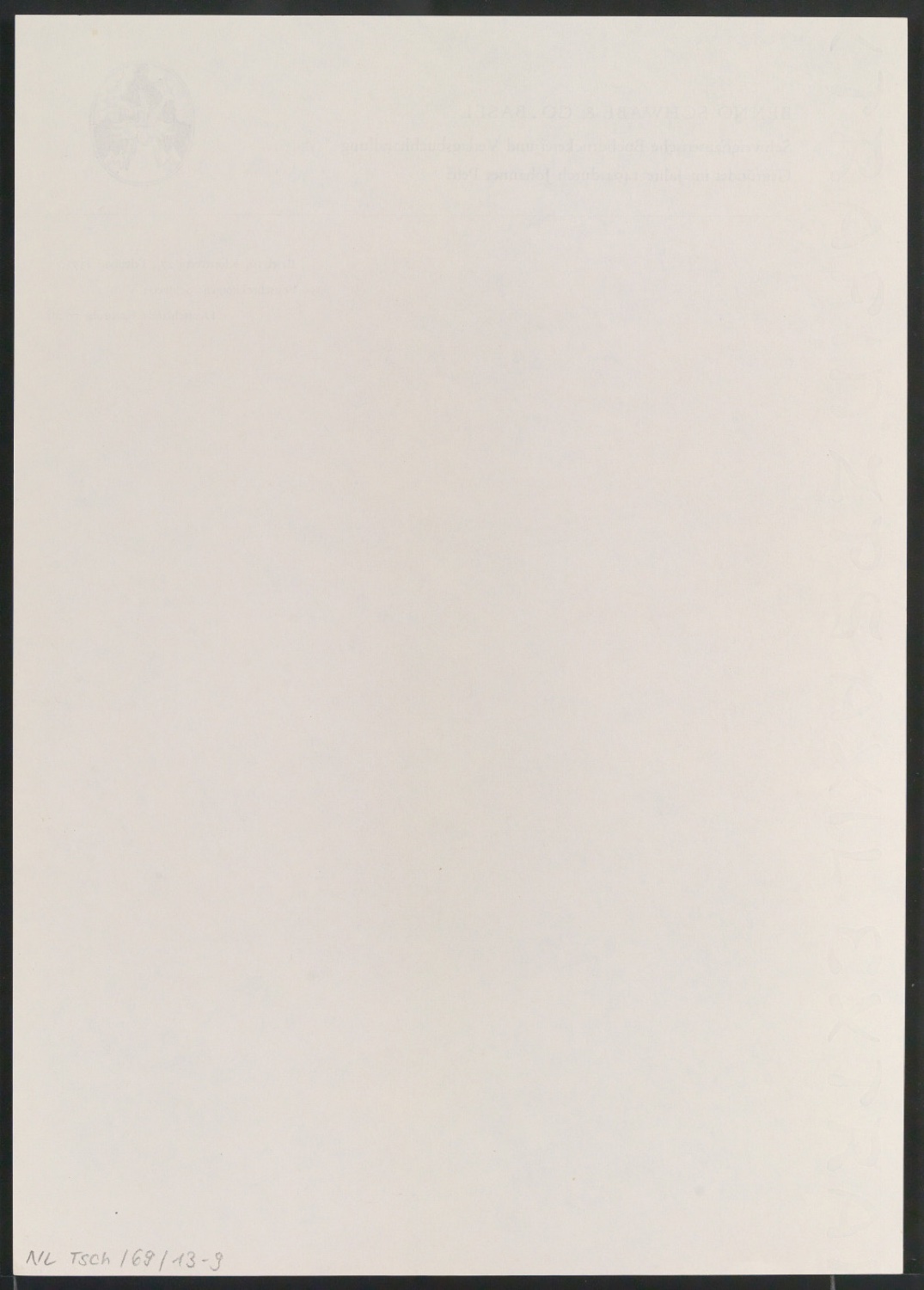 Briefbögen und Briefumschläge für Benno Schwabe & Co — Blatt 14