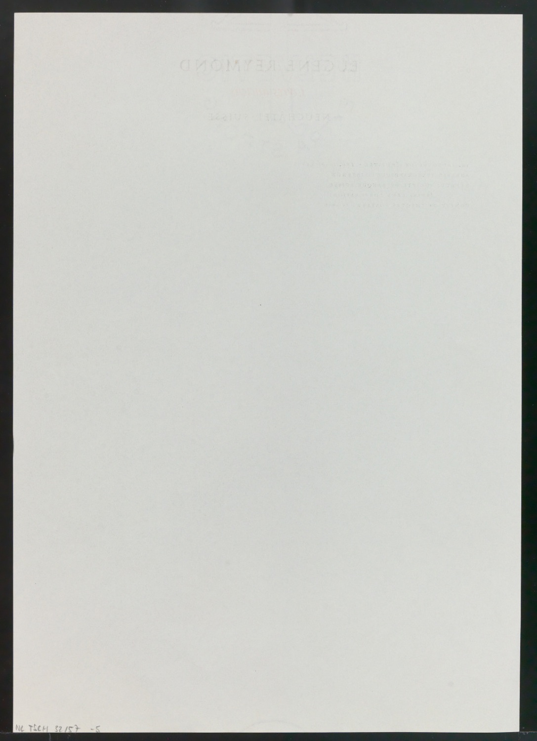 Probedruck und Belegexemplar Briefbogen für Eugène Reymond — Blatt 10
