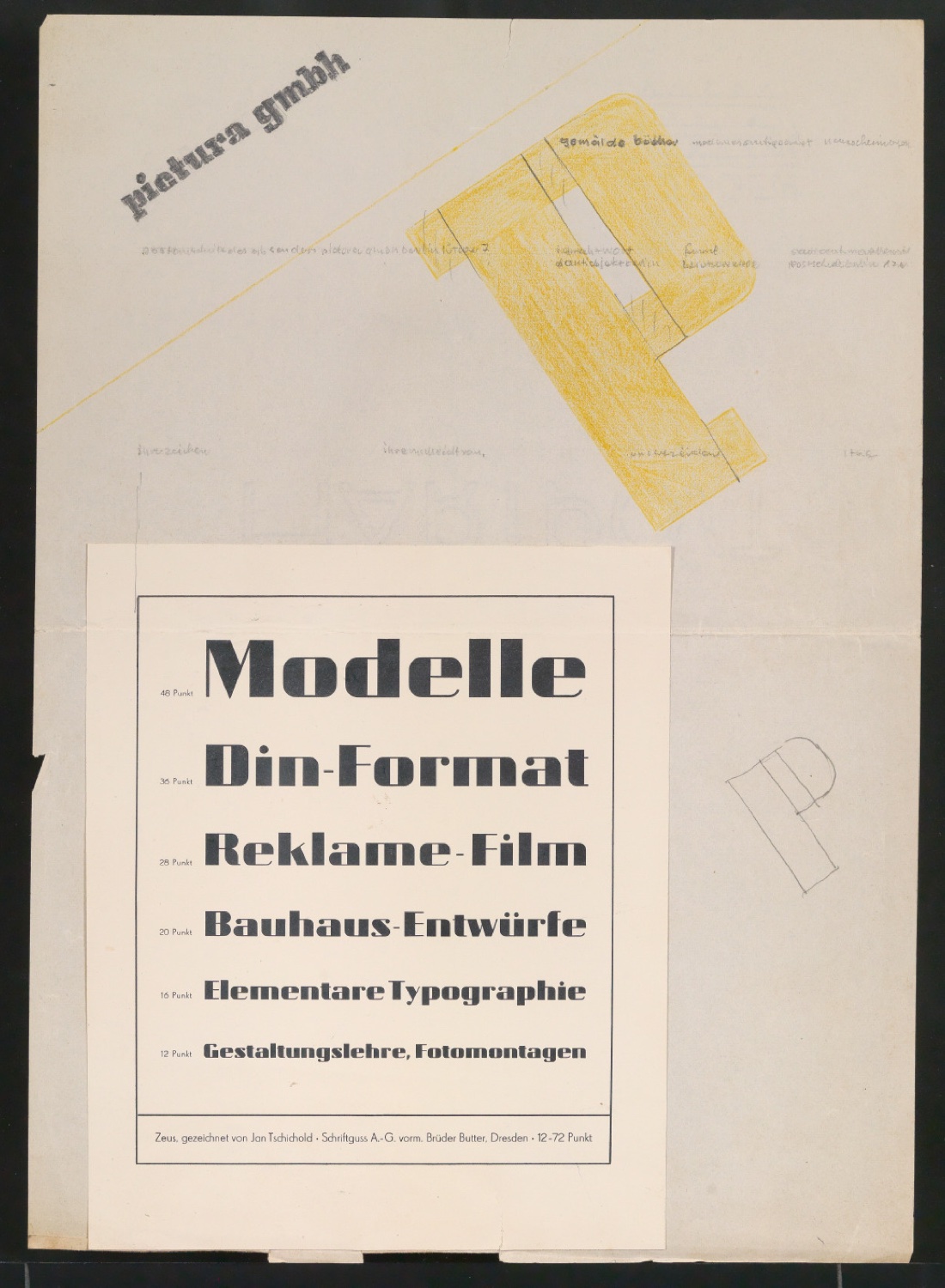 Entwurf und Probedruck Briefbogen pictura gmbh für Schriftprobe von Zeus — Blatt 3