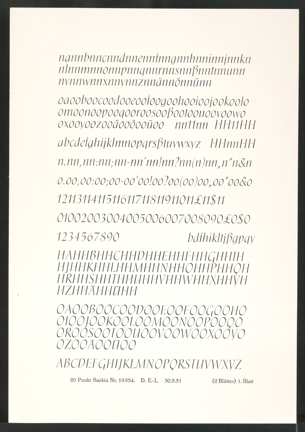 Schriftproben und Probedrucke der Saskia — Blatt 32