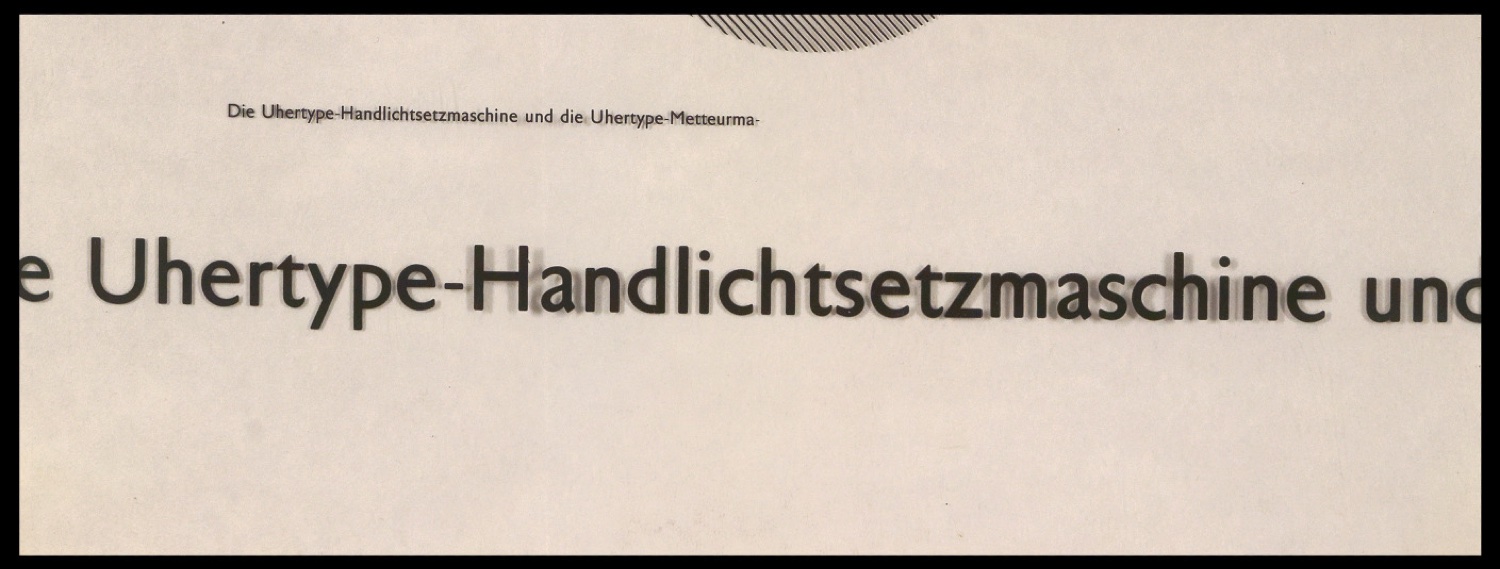 Diapositive der Uhertype Standard-Grotesk und von Uhertype Werbematerial — Blatt 25