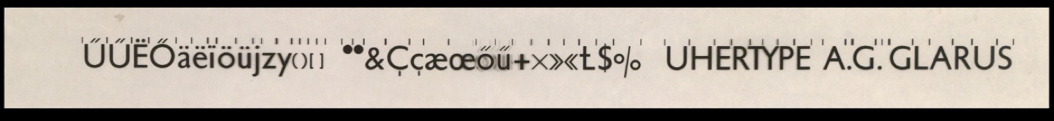 Diapositive der Uhertype Standard-Grotesk und von Uhertype Werbematerial — Blatt 39