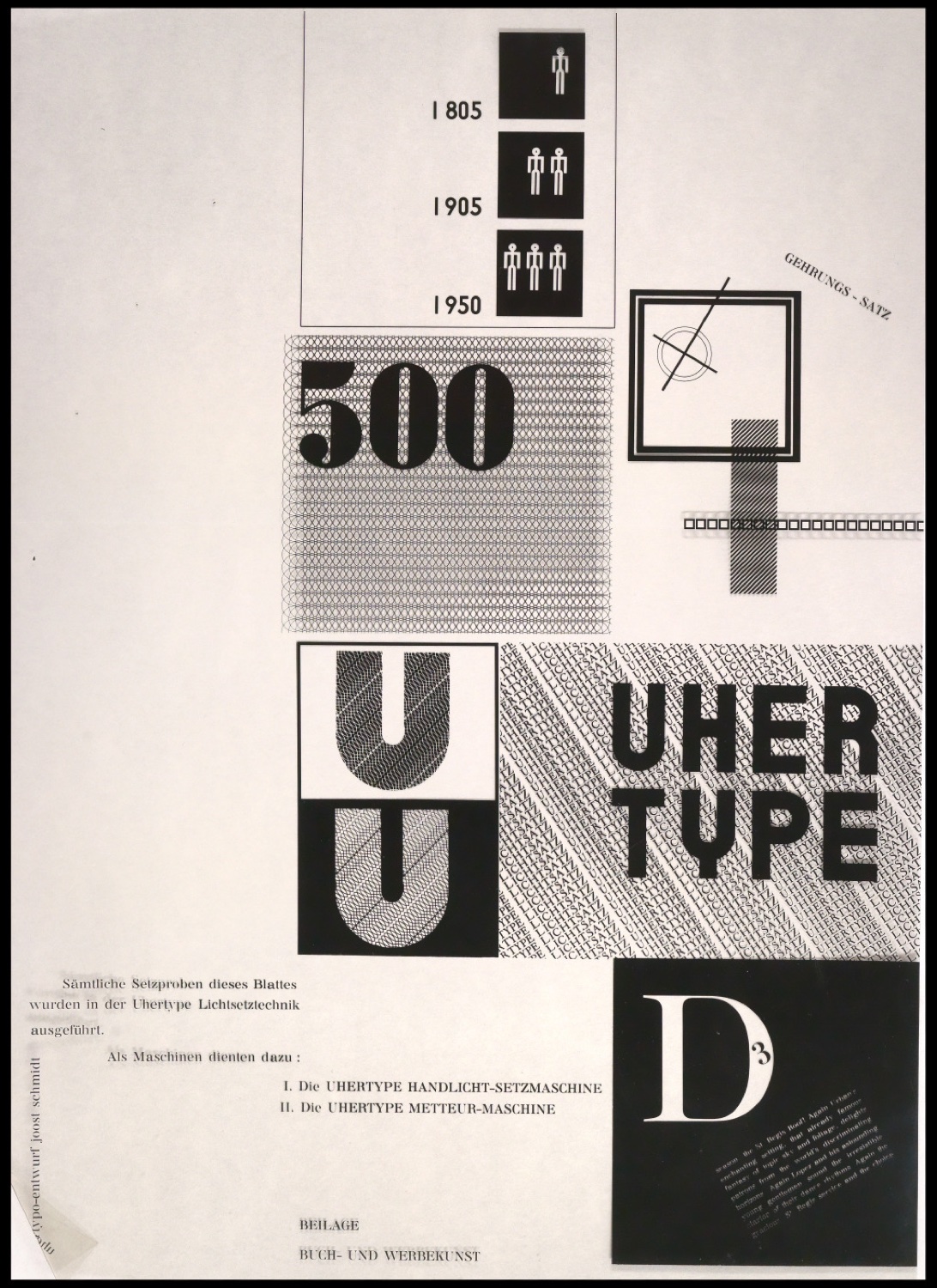 Diapositive der Uhertype Standard-Grotesk und von Uhertype Werbematerial — Blatt 43