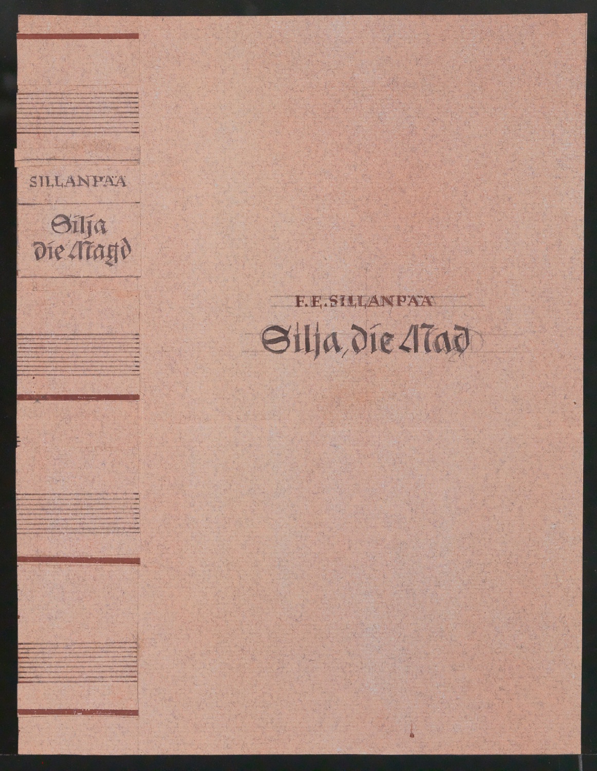 Entwurf für den Bucheinband von Silja, die Magd — Blatt 1