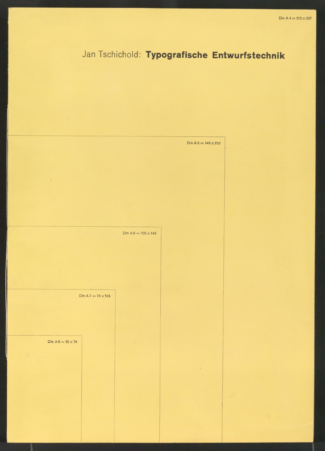 Probedrucke von Broschur für Typografische Entwurfstechnik — Blatt 1