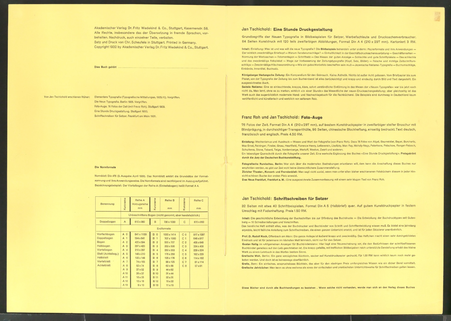 Probedrucke von Broschur für Typografische Entwurfstechnik — Blatt 2